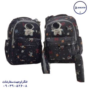 عکس کیف و جامدادی کوله طرح فضانورد کد 33