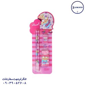 عکس نوشت افزار پک 4 عددی مداد+پاکن +تراش  کد 321 شکرستان