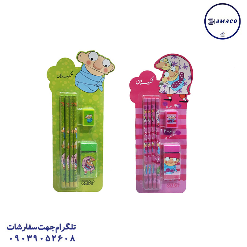 خرید پک 6 عددی مداد + پاکن + تراش کد 370 شکرستان عکس نوشت افزار پک 6 عددی مداد + پاکن + تراش کد 370 شکرستان