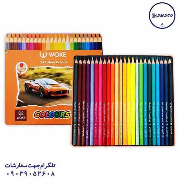 عکس نوشت افزار مداد رنگی 24 فلز (48) وک