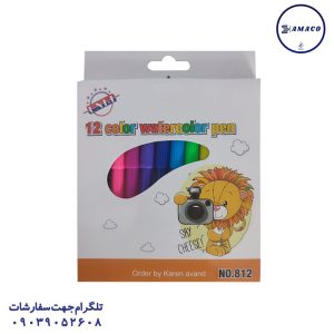 عکس نوشت افزار ماژیک 12 رنگ مقوایی 812 یونی وان