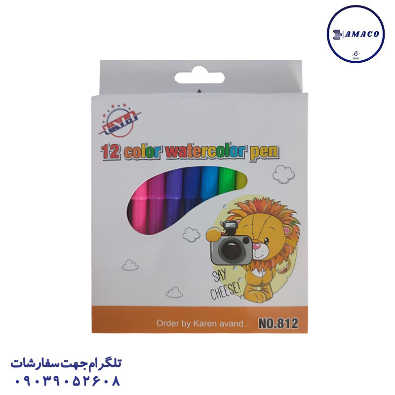 خرید ماژیک 12 رنگ مقوایی 812 یونی وان عکس نوشت افزار ماژیک 12 رنگ مقوایی 812 یونی وان