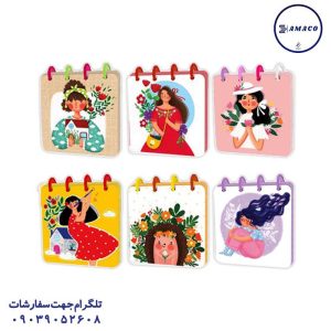 عکس کاغذ یادداشت چسب دار ( استیکر ) مینی نوت دکمه ای طلقی 100 برگ 10*10 کد 004 آبرنگ