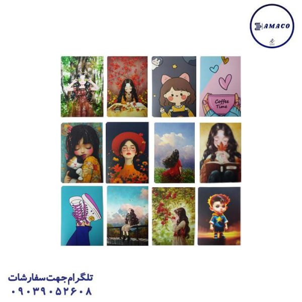 عکس دفتر ته چسب دفتر 50 ته چسب فانتزی A5 بلوط