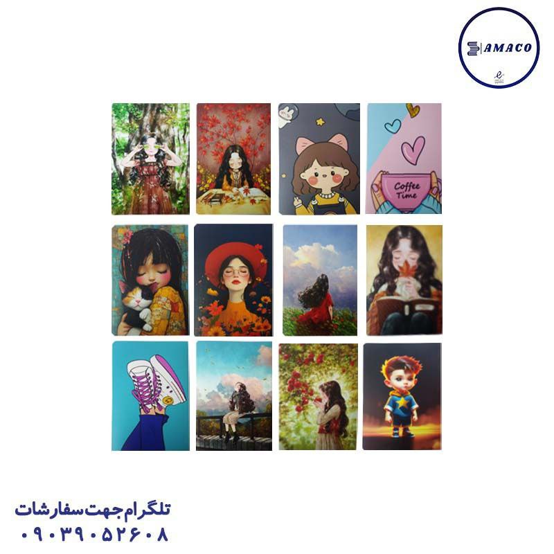خرید دفتر 50 ته چسب فانتزی A5 بلوط عکس دفتر ته چسب دفتر 50 ته چسب فانتزی A5 بلوط