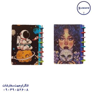 عکس کاغذ یادداشت چسب دار ( استیکر ) یادداشت  دکمه ای جلد سخت 1507 سویل