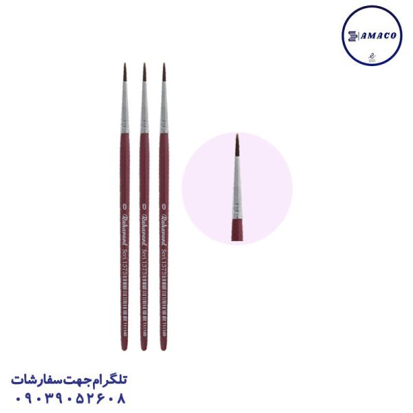 عکس لوازم هنری قلم مو دسته قرمز سایز 0 رهاورد