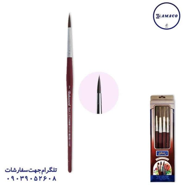 عکس لوازم هنری قلم مو دسته قرمز سایز 7 رهاورد