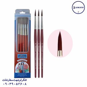 عکس لوازم هنری قلم مو دسته قرمز سایز 8 رهاورد