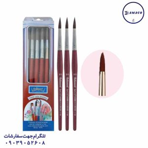 عکس پالت و قلم مو قلم مو دسته قرمز سایز 10 رهاورد