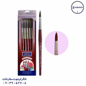 عکس لوازم هنری قلم مو دسته قرمز سایز 12 رهاورد