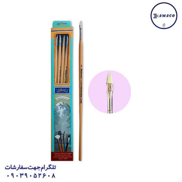 عکس لوازم هنری قلم مو دسته کرم سایز 2 رهاورد