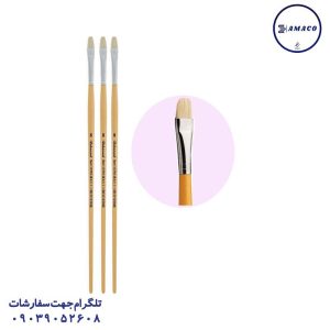 عکس لوازم هنری قلم مو دسته کرم سایز 8 رهاورد