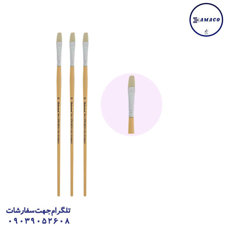 خرید قلم مو دسته کرم سایز 12 رهاورد عکس پالت و قلم مو قلم مو دسته کرم سایز 12 رهاورد