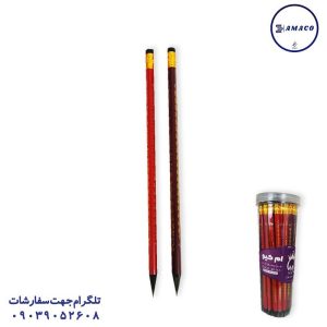 عکس نوشت افزار مداد مشکی چوب مشکی پاکن دار 48 عددی ام کیو