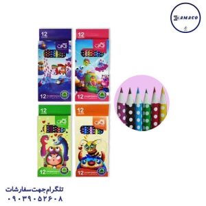 عکس لوازم مهدکودک مداد رنگی 12 مقوا آوات