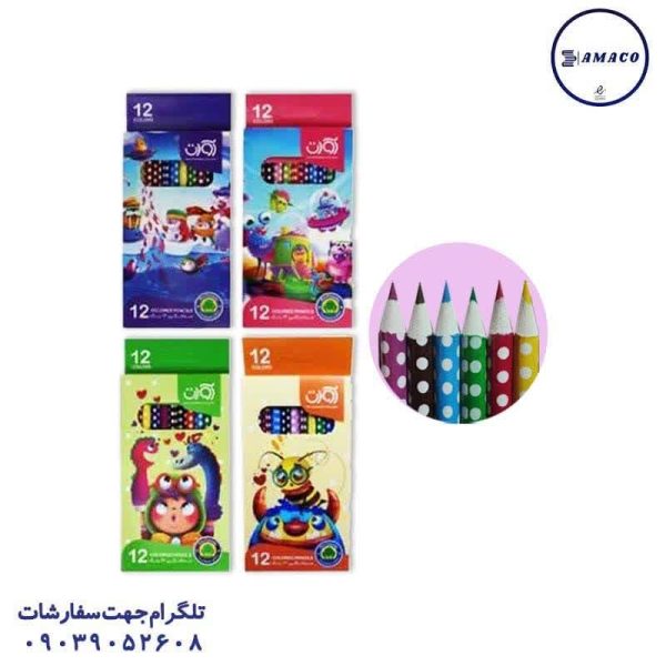 عکس لوازم مهدکودک مداد رنگی 12 مقوا آوات