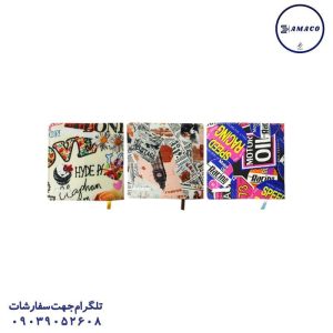 عکس دفترچه یادداشت خشتی 15*15 پارچه ای کد 157 عرش