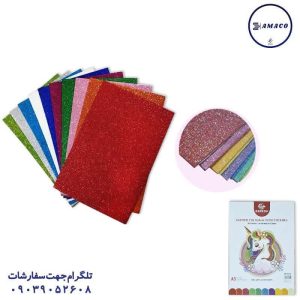 عکس کاغذو مقوا و فوم فوم اکلیلی چسبی 10 رنگ A3 برسا
