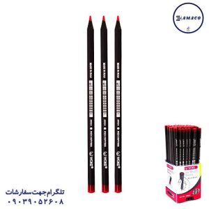 عکس نوشت افزار مداد قرمز چوب مشکی  20024 (15) وک