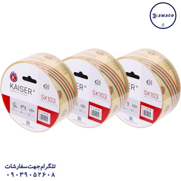 عکس چسب پهن چسب پهن 90 یارد 50 میکرون بیصدا کد 103 کایزر