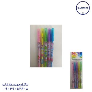 عکس نوشت افزار مداد فشنگی 5 عددی