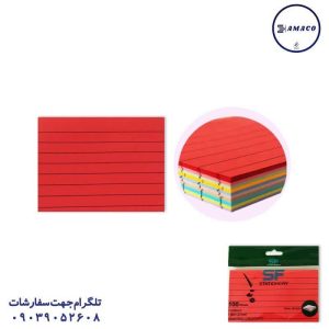 عکس کاغذ یادداشت چسب دار ( استیکر ) نوت 75*125 خط دار 10 رنگ کد 329 اس اف