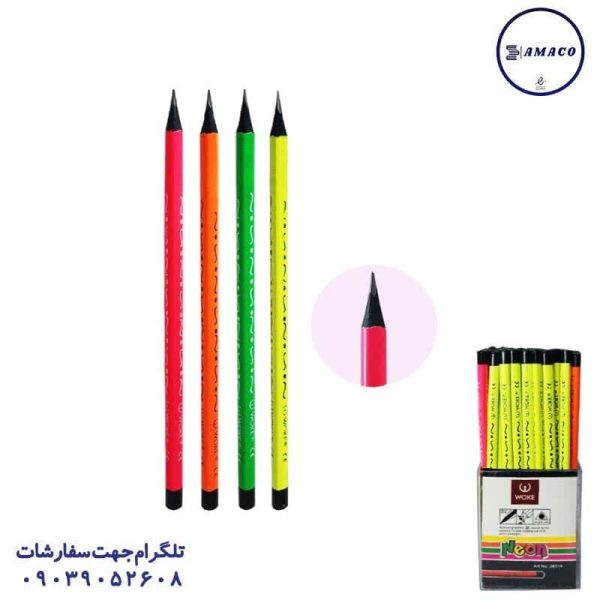 عکس نوشت افزار مداد مشکی سه گوش خط دار20019 (15) وک