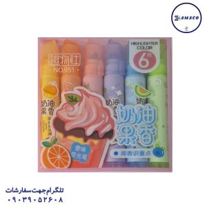 عکس نوشت افزار ماژیک فسفری 951 میوه ای 6 عددی