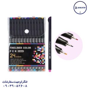 عکس نوشت افزار روان نویس نوک نمدی 24 رنگ