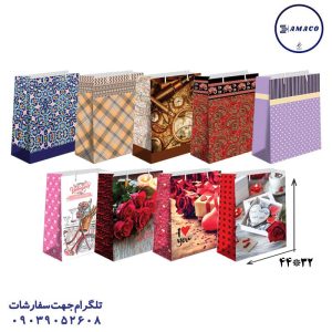 عکس ساک و جعبه ساک کادویی سایز 7 عمودی (32*44) آذین