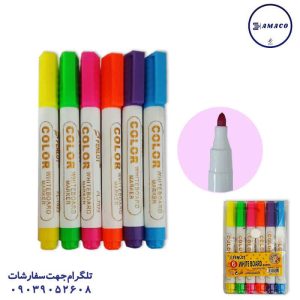 عکس نوشت افزار ماژیک وایت برد قلمی رنگی 6 عددی 7022 فنلوت