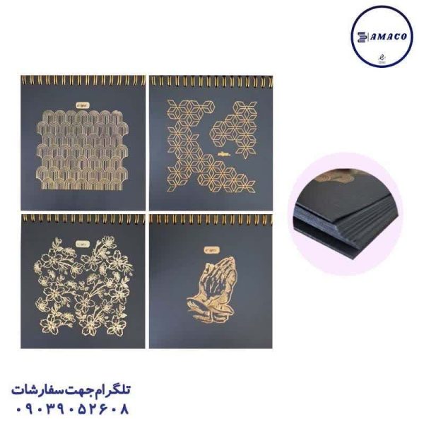 عکس دفترچه یادداشت 40 برگ مشکی 14*14   9037 کلیپس