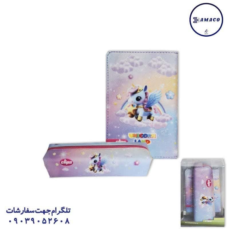 خرید ست جامدادی و یادداشت 0130 کلیپس عکس جامدادی فانتزی ست جامدادی و یادداشت 0130 کلیپس