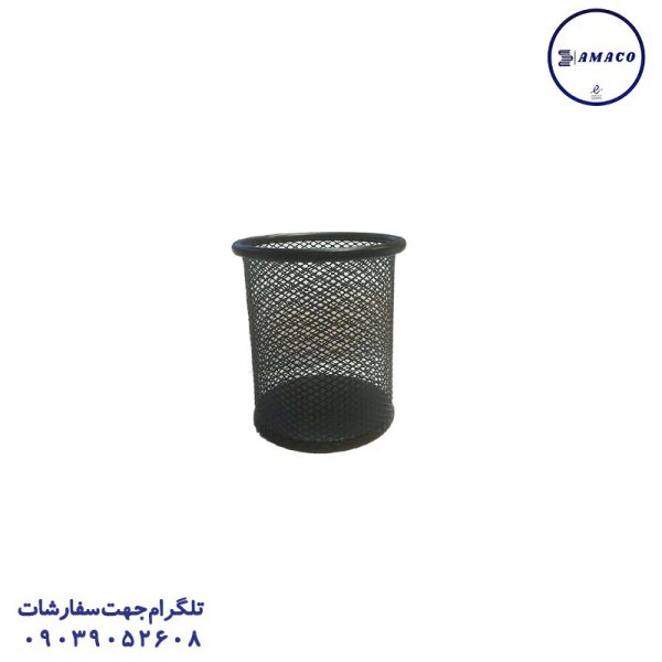 عکس ست رومیزی و کازیو سطل فلزی توری مشکی مدیر