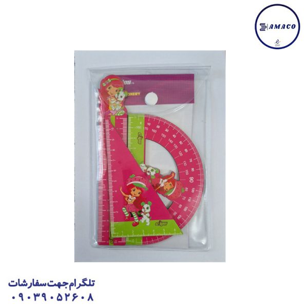 عکس لوازم کمک آموزشی ست خط کش 3 تکه چوبی 7037 کلیپس