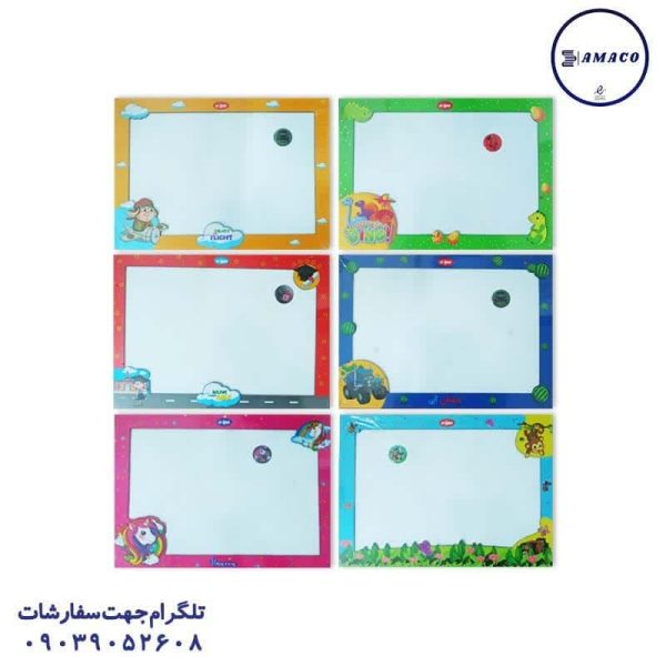 عکس تخته وایت برد / میز تحریر تخته وایت مغناطیسی 25*35 کلیپس