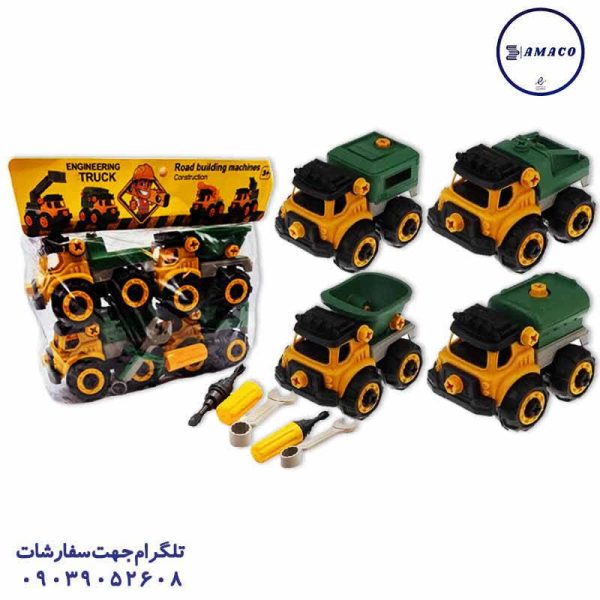 عکس اسباب بازی های پسرانه ماشین راهسازی کاتر 4 عددی سبلان