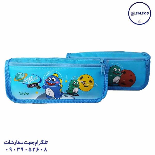 عکس جامدادی فانتزی جامدادی فانتزی 2 زیپ طرح دایناسور 2021 استایل