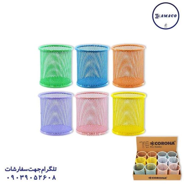 عکس قلک و جاقلمی جا قلمی فلزی توری پاستلی کرونا