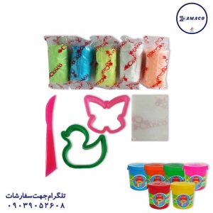 عکس خمیر بازی و شن جادویی خمیر سنگین دسته دار بچه زرنگ کنکو