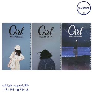 عکس دفترچه یادداشت جلد سخت کاغذ مشکی  کد 521 پیتیکو