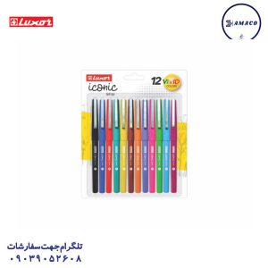 عکس نوشت افزار نوک نمدی آیکانیک بلیستری 12 عددی لاکسر