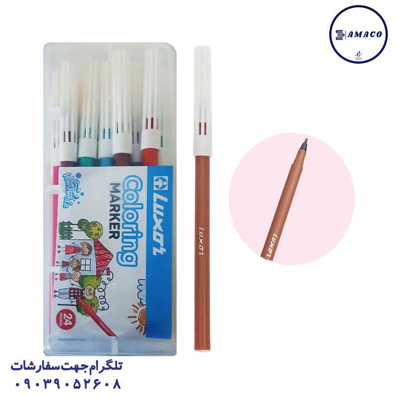 خرید ماژیک نقاشی 24 رنگ جعبه پلاستیکی لاکسر عکس نوشت افزار ماژیک نقاشی 24 رنگ جعبه پلاستیکی لاکسر