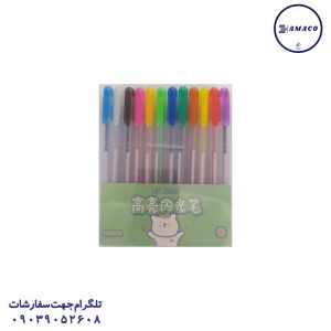 عکس نوشت افزار خودکار اکلیلی 12 رنگ اعلاء 2203