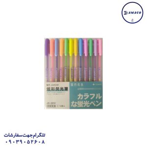 عکس نوشت افزار خودکار فانتزی  نئون 12 رنگ 2202