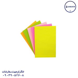 عکس کاغذ یادداشت چسب دار ( استیکر ) نوت A6 خط دار معمولی 101*152
