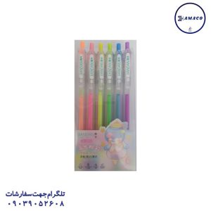 عکس نوشت افزار خودکار فانتزی  نئون 6 رنگ فشاری 2215
