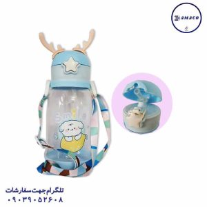 عکس ظرف غذا قمقمه لیوان قمقمه گوزن نی دار (ج)