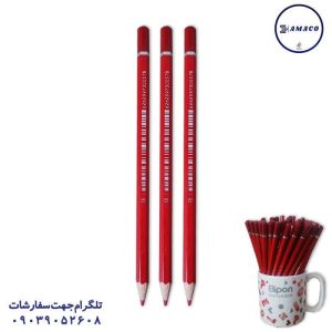 عکس نوشت افزار مداد قرمز کلاسیک لیوانی 72 عددی الیپون